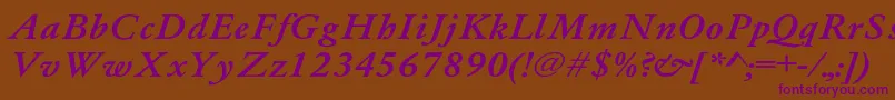 Whittiedmediu4 Font – Purple Fonts on Brown Background