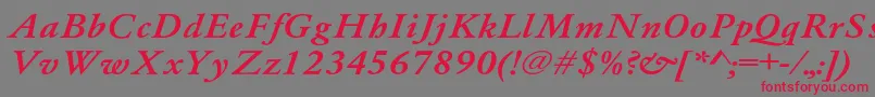 Whittiedmediu4 Font – Red Fonts on Gray Background