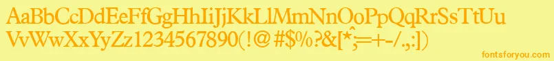Police P761RomanRegular – polices orange sur fond jaune
