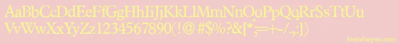Police P761RomanRegular – polices jaunes sur fond rose