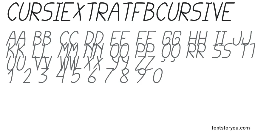 A fonte CursiExtraTfbCursive – alfabeto, números, caracteres especiais