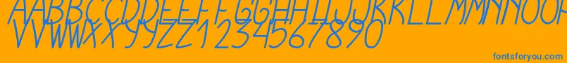 CursiExtraTfbCursive Font – Blue Fonts on Orange Background