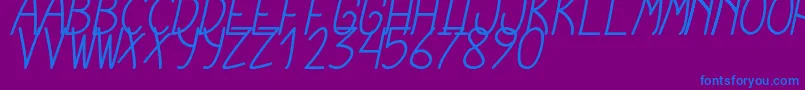 fuente CursiExtraTfbCursive – Fuentes Azules Sobre Fondo Morado