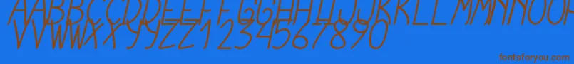 CursiExtraTfbCursive Font – Brown Fonts on Blue Background