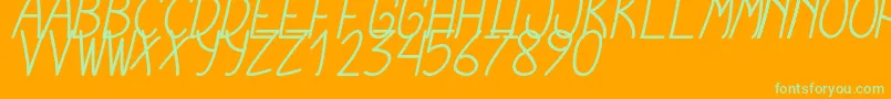 CursiExtraTfbCursive Font – Green Fonts on Orange Background