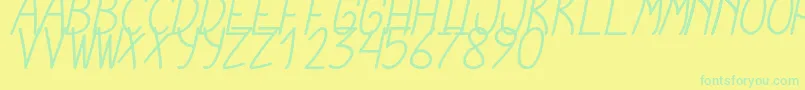 CursiExtraTfbCursive Font – Green Fonts on Yellow Background