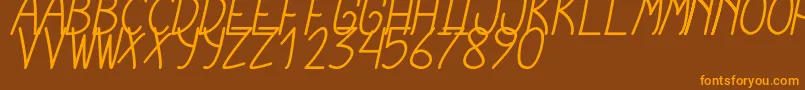 CursiExtraTfbCursive Font – Orange Fonts on Brown Background
