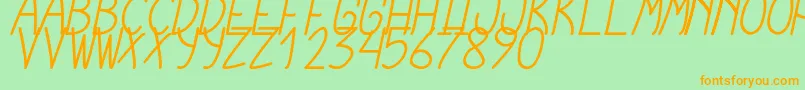 CursiExtraTfbCursive Font – Orange Fonts on Green Background