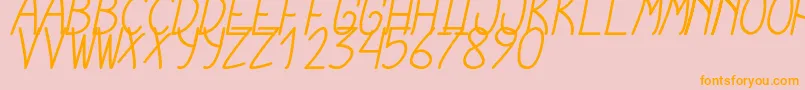 CursiExtraTfbCursive Font – Orange Fonts on Pink Background