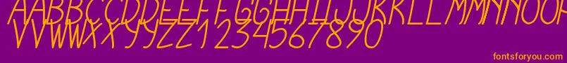 CursiExtraTfbCursive Font – Orange Fonts on Purple Background
