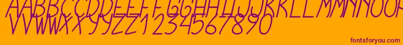CursiExtraTfbCursive Font – Purple Fonts on Orange Background