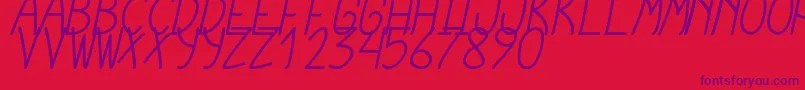 CursiExtraTfbCursive-Schriftart – Violette Schriften auf rotem Hintergrund