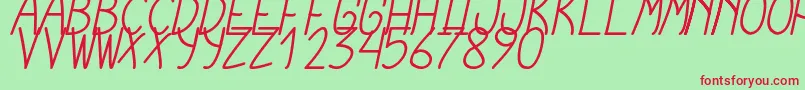 fuente CursiExtraTfbCursive – Fuentes Rojas Sobre Fondo Verde