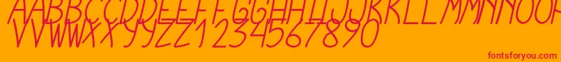 CursiExtraTfbCursive Font – Red Fonts on Orange Background