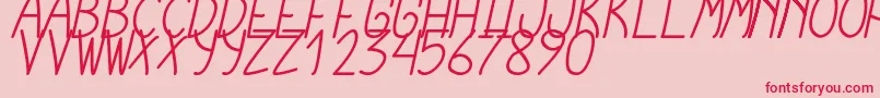 CursiExtraTfbCursive Font – Red Fonts on Pink Background