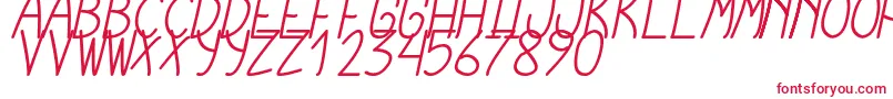 フォントCursiExtraTfbCursive – 白い背景に赤い文字
