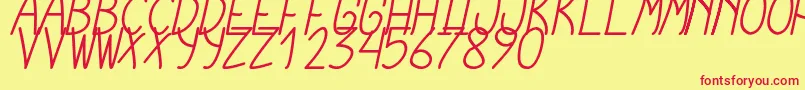 CursiExtraTfbCursive Font – Red Fonts on Yellow Background
