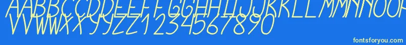 CursiExtraTfbCursive Font – Yellow Fonts on Blue Background