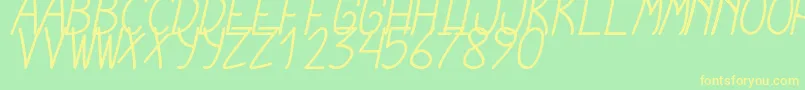 CursiExtraTfbCursive Font – Yellow Fonts on Green Background