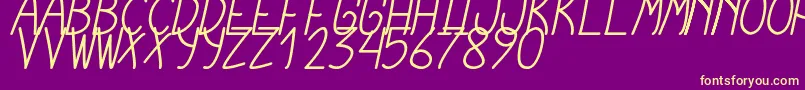 CursiExtraTfbCursive Font – Yellow Fonts on Purple Background