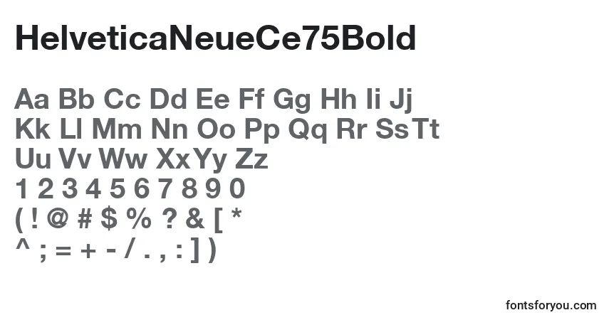 Schriftart HelveticaNeueCe75Bold – Alphabet, Zahlen, spezielle Symbole