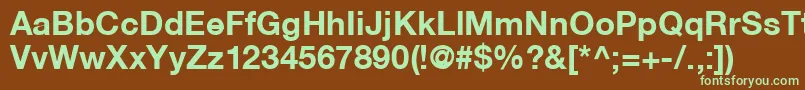 Czcionka HelveticaNeueCe75Bold – zielone czcionki na brązowym tle