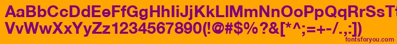 HelveticaNeueCe75Bold Font – Purple Fonts on Orange Background