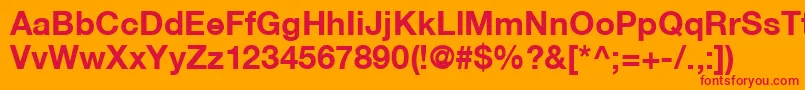 Fonte HelveticaNeueCe75Bold – fontes vermelhas em um fundo laranja