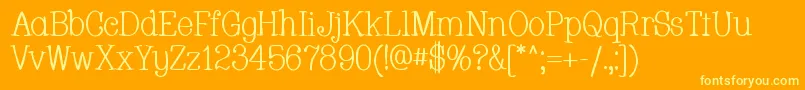 Whackad-Schriftart – Gelbe Schriften auf orangefarbenem Hintergrund