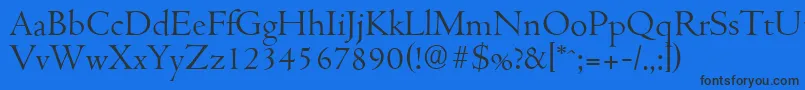 CambridgeserialLightRegular Font – Black Fonts on Blue Background