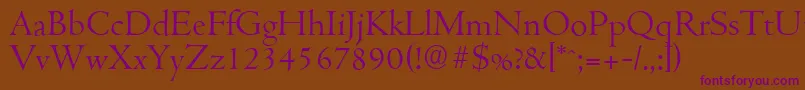 CambridgeserialLightRegular Font – Purple Fonts on Brown Background