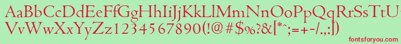 CambridgeserialLightRegular Font – Red Fonts on Green Background