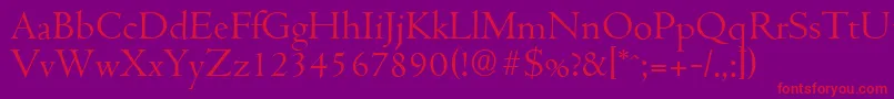 CambridgeserialLightRegular Font – Red Fonts on Purple Background