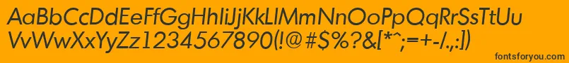 Шрифт MontrealserialItalic – чёрные шрифты на оранжевом фоне