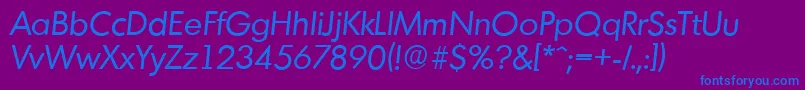 Шрифт MontrealserialItalic – синие шрифты на фиолетовом фоне
