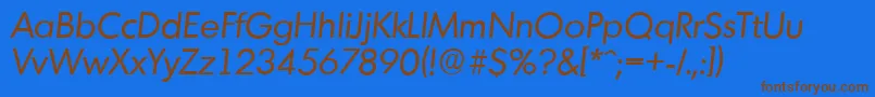 MontrealserialItalic-fontti – ruskeat fontit sinisellä taustalla
