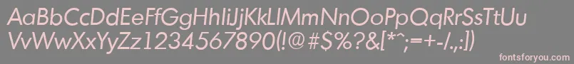 フォントMontrealserialItalic – 灰色の背景にピンクのフォント
