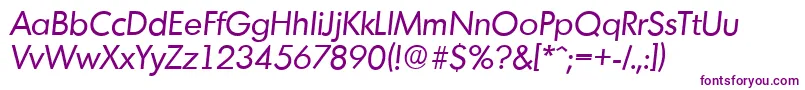 MontrealserialItalic-fontti – violetit fontit valkoisella taustalla