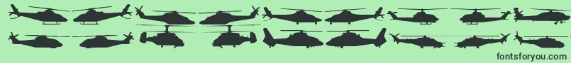 Hellocopters2 Font – Black Fonts on Green Background