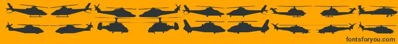 Шрифт Hellocopters2 – чёрные шрифты на оранжевом фоне