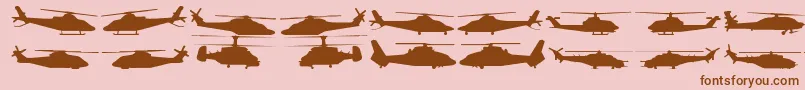 Hellocopters2 Font – Brown Fonts on Pink Background