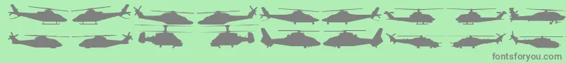 Hellocopters2 Font – Gray Fonts on Green Background