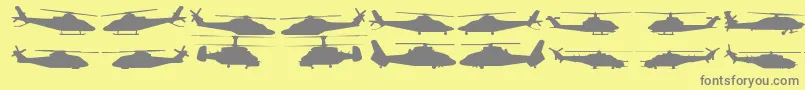 Hellocopters2 Font – Gray Fonts on Yellow Background