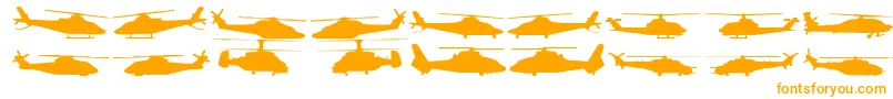 Hellocopters2 Font – Orange Fonts on White Background