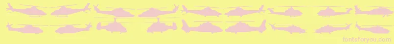 Hellocopters2 Font – Pink Fonts on Yellow Background