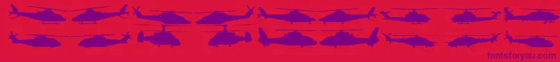 Hellocopters2 Font – Purple Fonts on Red Background