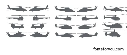 Przegląd czcionki Hellocopters2