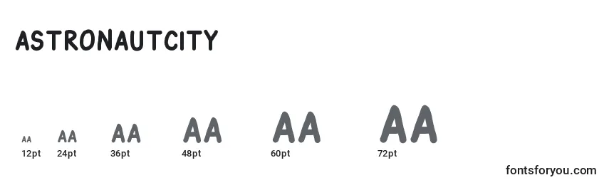 AstronautCity Font Sizes