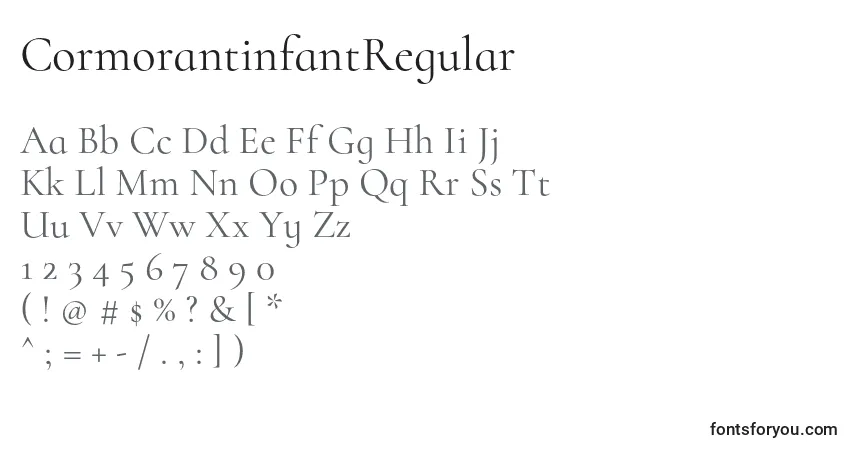 CormorantinfantRegular-fontti – aakkoset, numerot, erikoismerkit