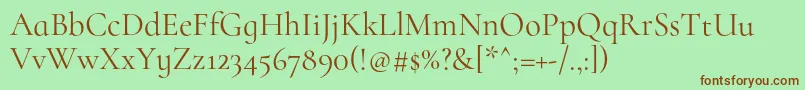 CormorantinfantRegular Font – Brown Fonts on Green Background